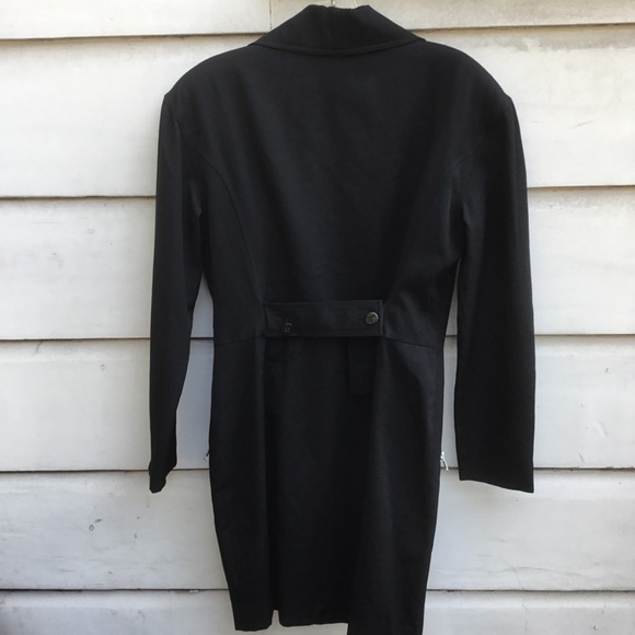 Rickie Freeman for Teri Jon vintage black dress with zippers and shoulder pads 8 - Picture 9 of 10